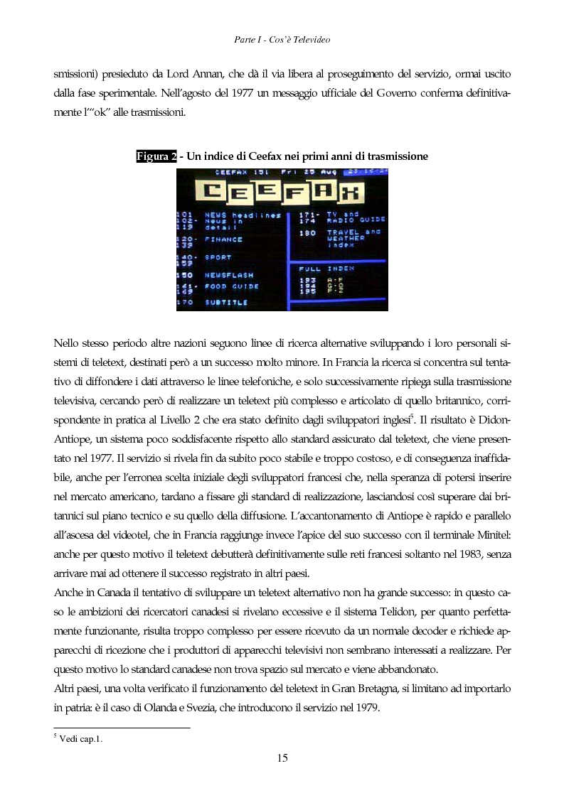 Anteprima della tesi: Il giornale elettronico: informazione e cronaca sul Televideo, Pagina 12