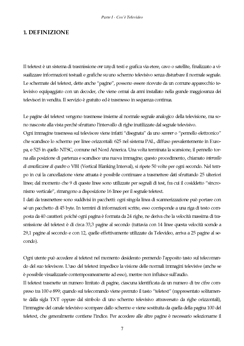 Anteprima della tesi: Il giornale elettronico: informazione e cronaca sul Televideo, Pagina 4