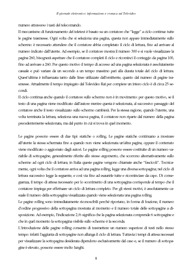 Anteprima della tesi: Il giornale elettronico: informazione e cronaca sul Televideo, Pagina 5