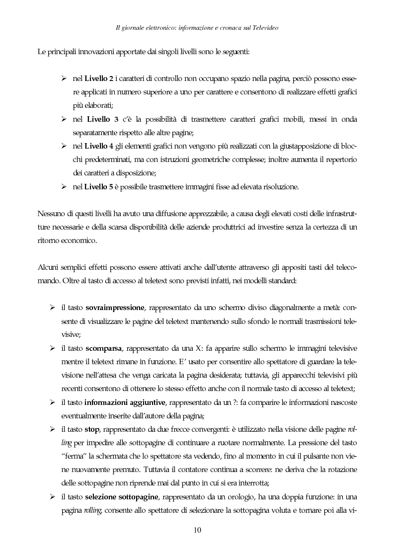 Anteprima della tesi: Il giornale elettronico: informazione e cronaca sul Televideo, Pagina 7