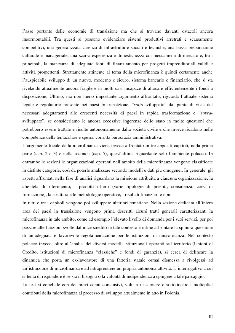 Anteprima della tesi: La microfinanza nei paesi post-comunisti: il caso della Polonia, Pagina 3