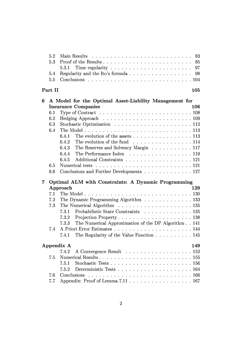 Indice della tesi: Viscosity Solutions and Optimization in Mathematical Finance, Pagina 2