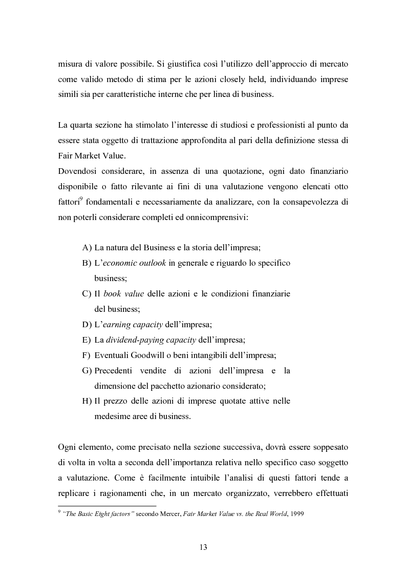 Anteprima della tesi: Fair market value d'impresa: un'analisi delle determinanti economiche, Pagina 10