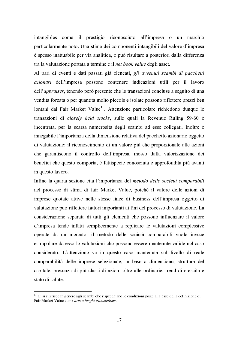 Anteprima della tesi: Fair market value d'impresa: un'analisi delle determinanti economiche, Pagina 14