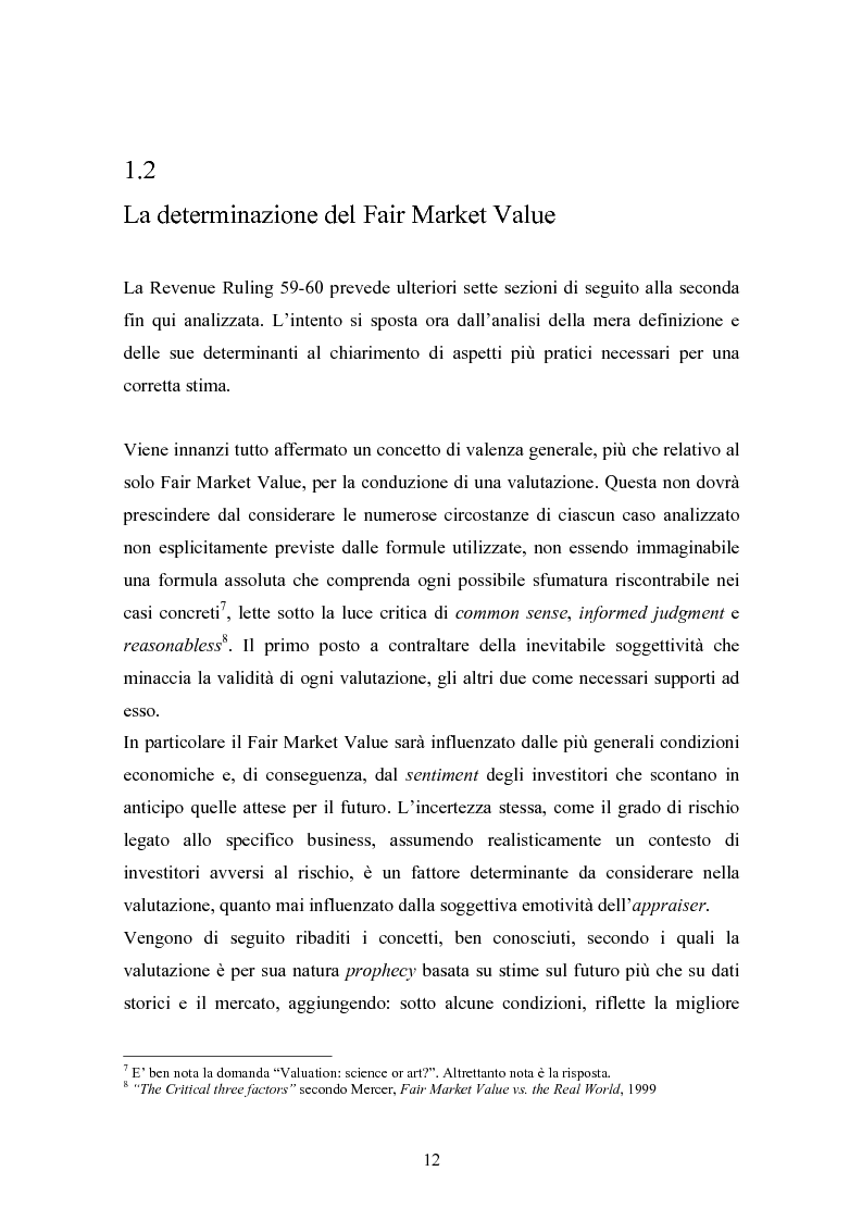 Anteprima della tesi: Fair market value d'impresa: un'analisi delle determinanti economiche, Pagina 9
