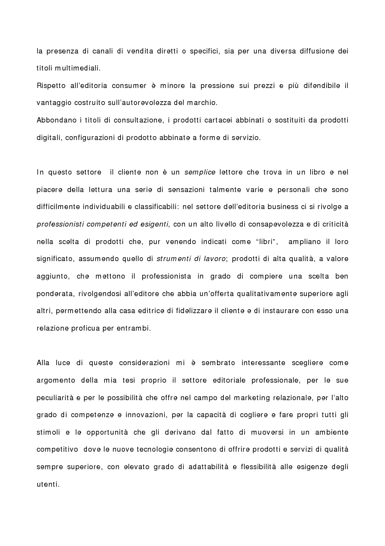 Anteprima della tesi: La gestione del marketing nell'editoria professionale giuridica. Il caso Ipsoa, Pagina 2