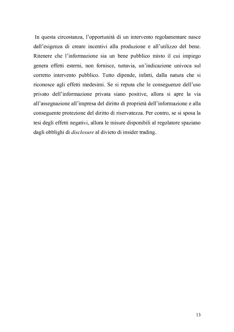 Anteprima della tesi: L'insider trading: la realtà italiana a confronto con le principali realtà estere, Pagina 11
