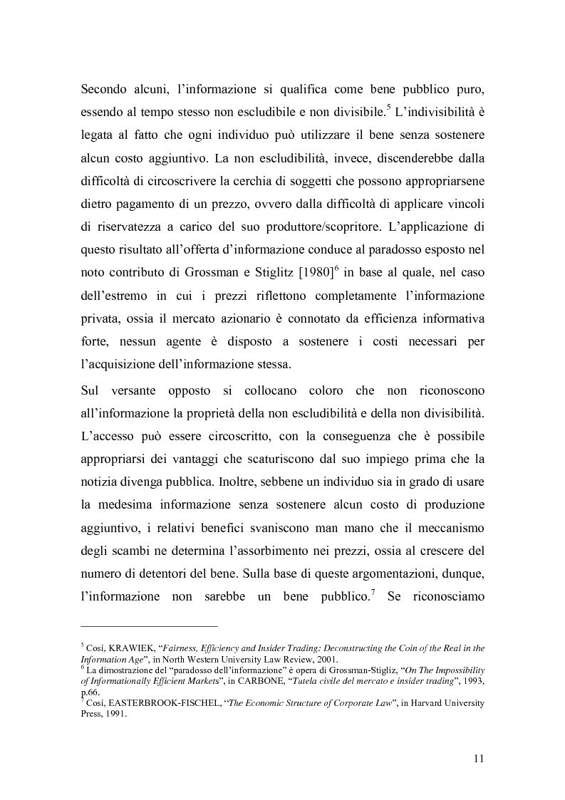Anteprima della tesi: L'insider trading: la realtà italiana a confronto con le principali realtà estere, Pagina 9