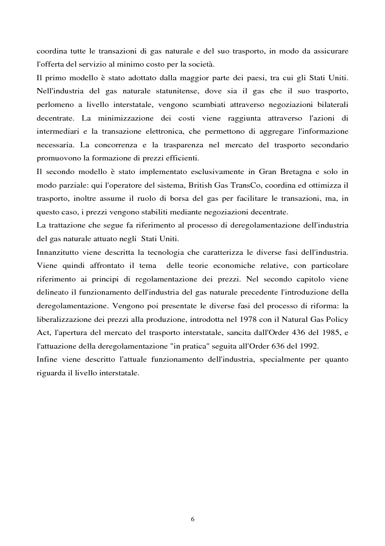 Anteprima della tesi: La deregolamentazione del mercato del gas naturale: il caso degli Stati Uniti, Pagina 2