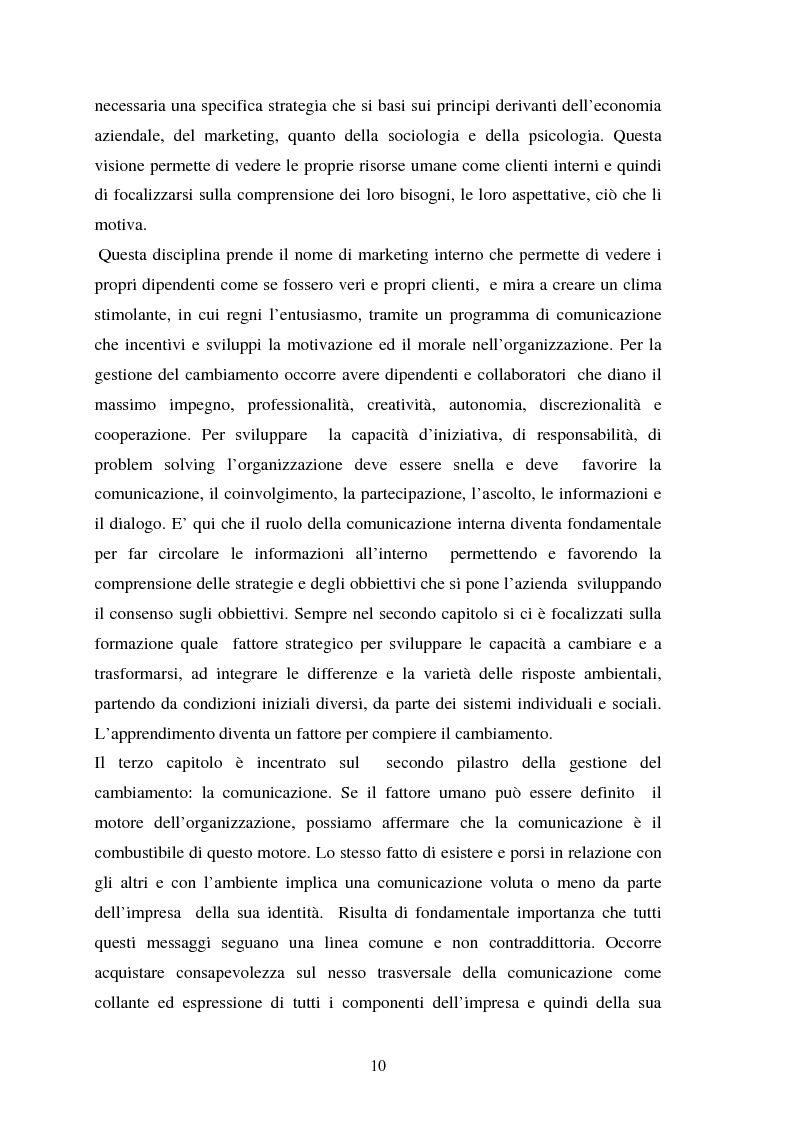 Anteprima della tesi: Le risorse umane e la comunicazione nella gestione dei processi di cambiamento, Pagina 5