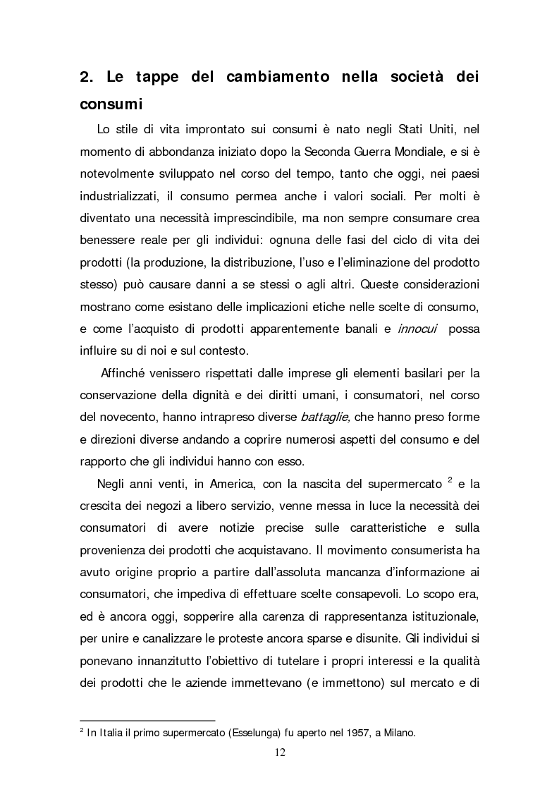 Anteprima della tesi: Il consumatore etico e solidale: prospettive e sviluppo di un nuovo stile di vita tra realtà e utopia, Pagina 7