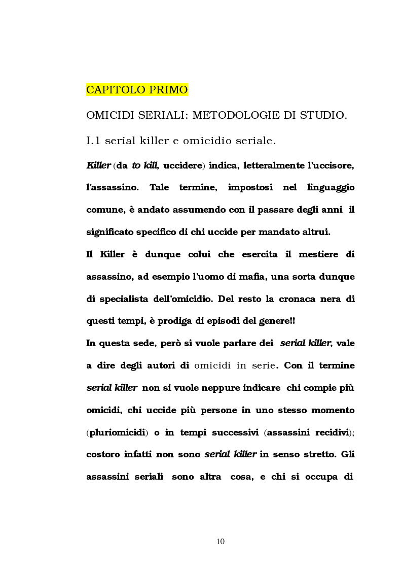 Anteprima della tesi: L'omicidio seriale con particolare riferimento alla donna serial-killer, Pagina 5