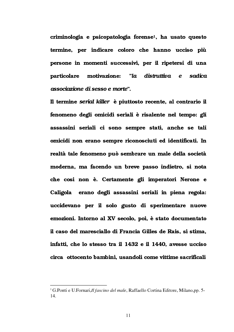Anteprima della tesi: L'omicidio seriale con particolare riferimento alla donna serial-killer, Pagina 6