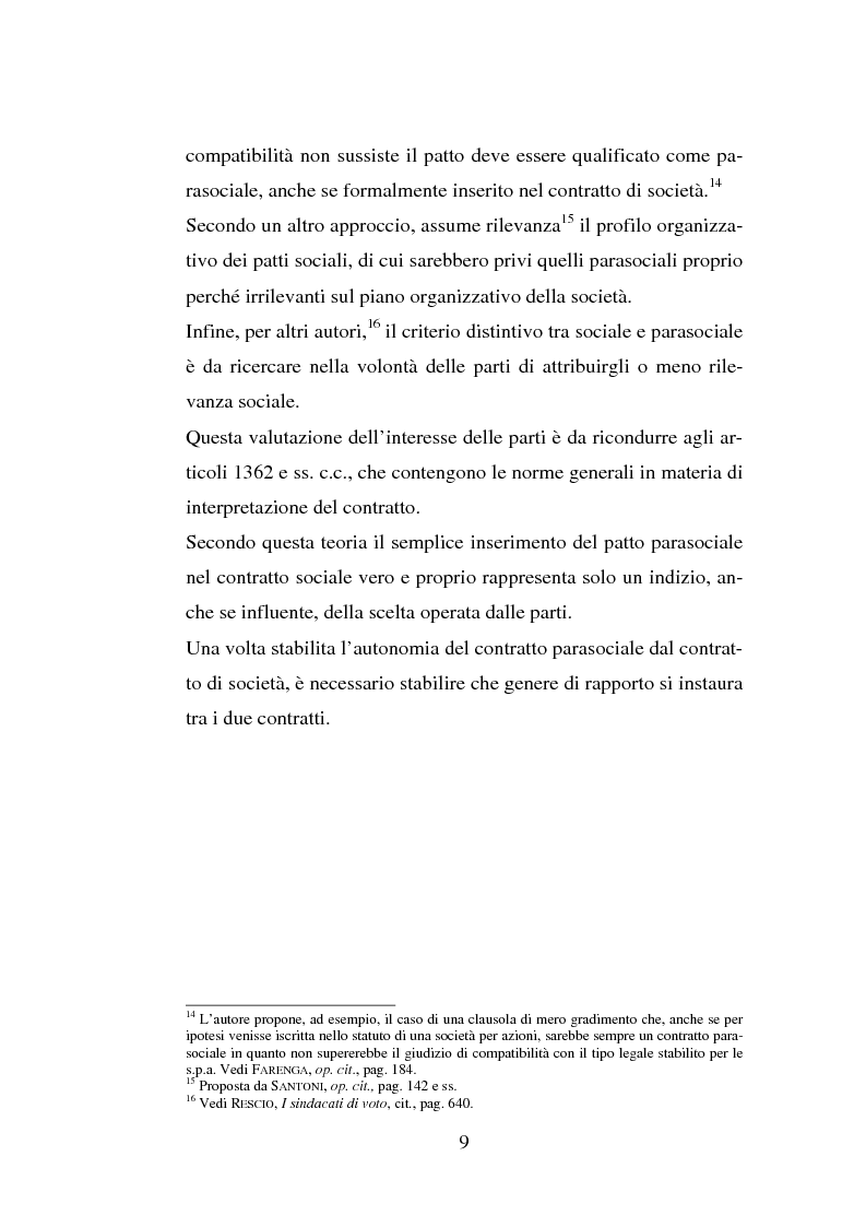 Anteprima della tesi: I patti parasociali, Pagina 9