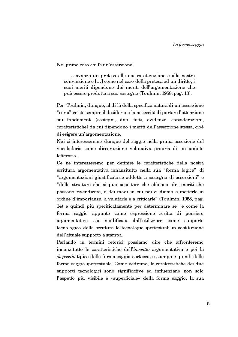 Anteprima della tesi: La forma-saggio nei sistemi ipertestuali informatici, Pagina 5