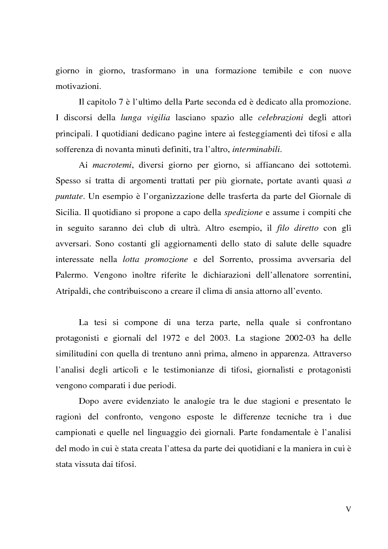 Anteprima della tesi: Palermo 1972: aspettando la serie A - L'attesa per l'ultima partita di campionato, tra giornalismo e tifoseria, Pagina 5