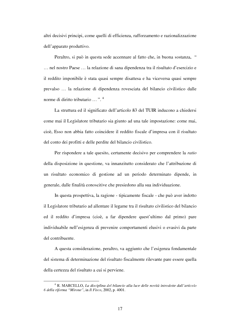 Anteprima della tesi: Deducibilità dei costi dal reddito d'impresa: il principio dell'imputazione al conto economico, Pagina 10
