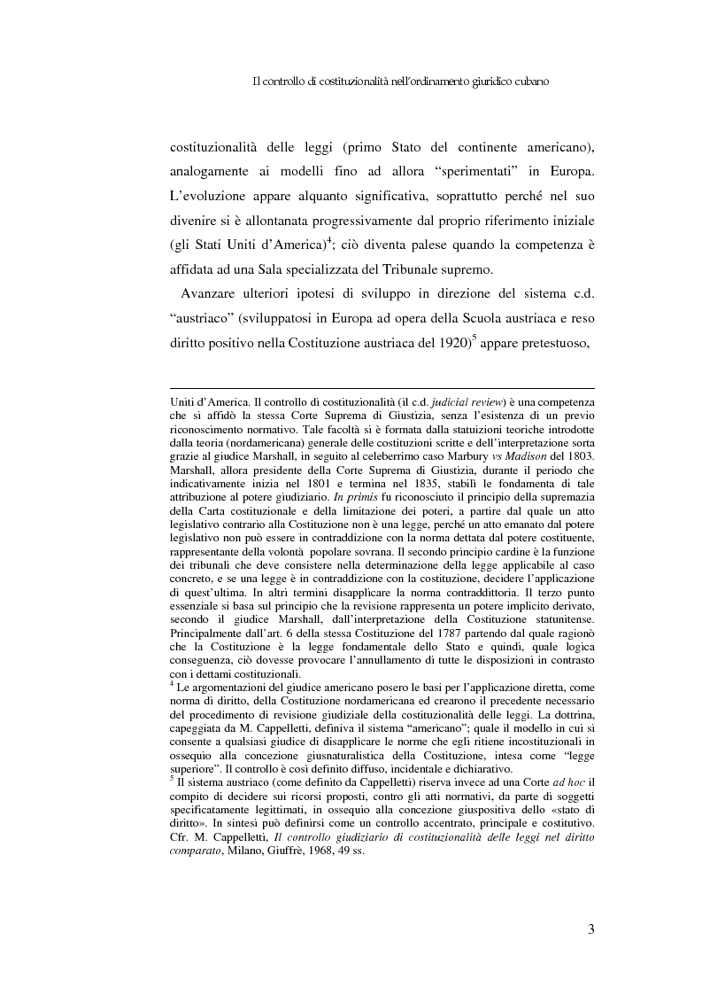 Anteprima della tesi: Il controllo di costituzionalità nell'ordinamento giuridico cubano, Pagina 2