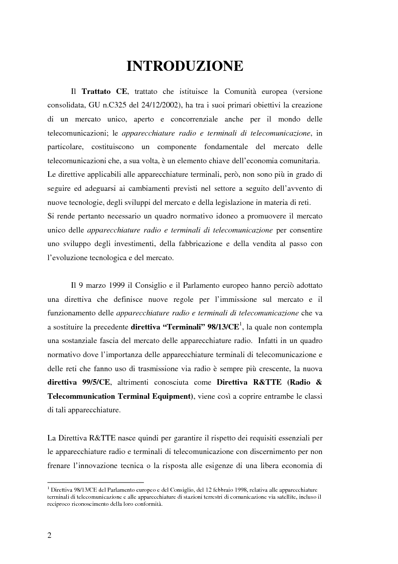 Anteprima della tesi: analisi e applicazione della direttiva R&TTE in un laboratorio di certficazione, Pagina 2