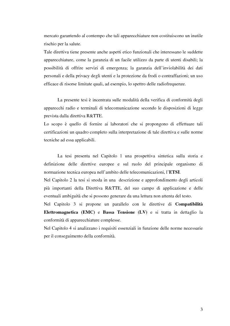 Anteprima della tesi: analisi e applicazione della direttiva R&TTE in un laboratorio di certficazione, Pagina 3