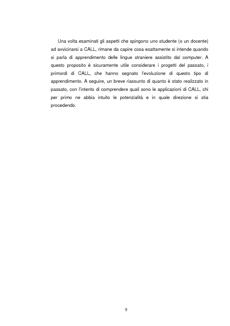 Anteprima della tesi: C.A.L.L. ( Computer Assisted Language Learning ), web based learning e supporti informatici per interpreti: esordi, sviluppi e prospettive, Pagina 9