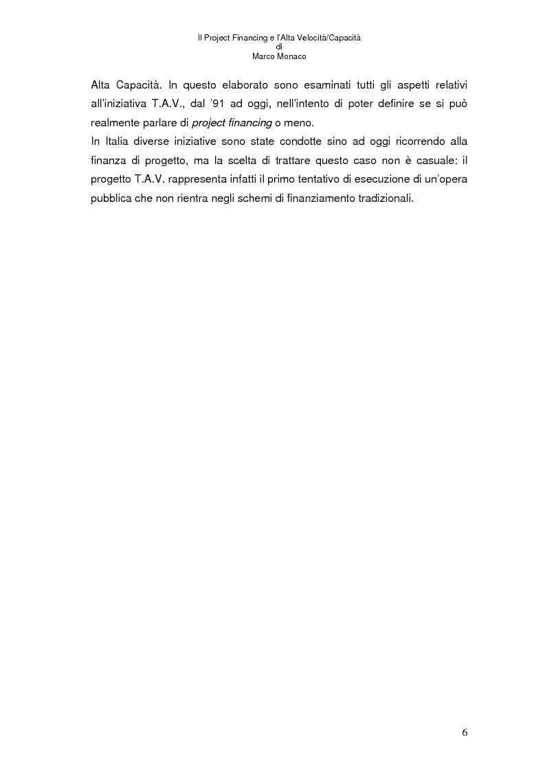 Anteprima della tesi: Il project financing e l'alta velocità/capacità, Pagina 2