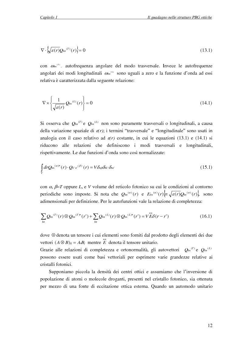 Anteprima della tesi: Studio dell'amplificazione in strutture a banda fotonica proibita, Pagina 11