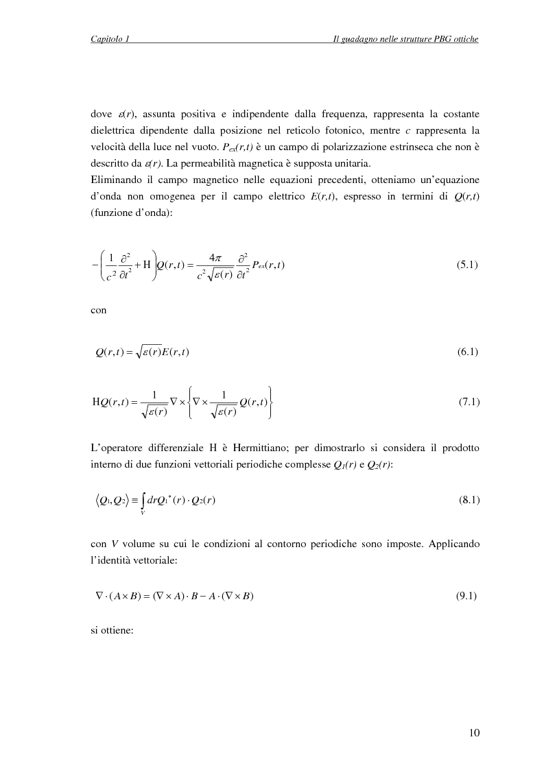 Anteprima della tesi: Studio dell'amplificazione in strutture a banda fotonica proibita, Pagina 9