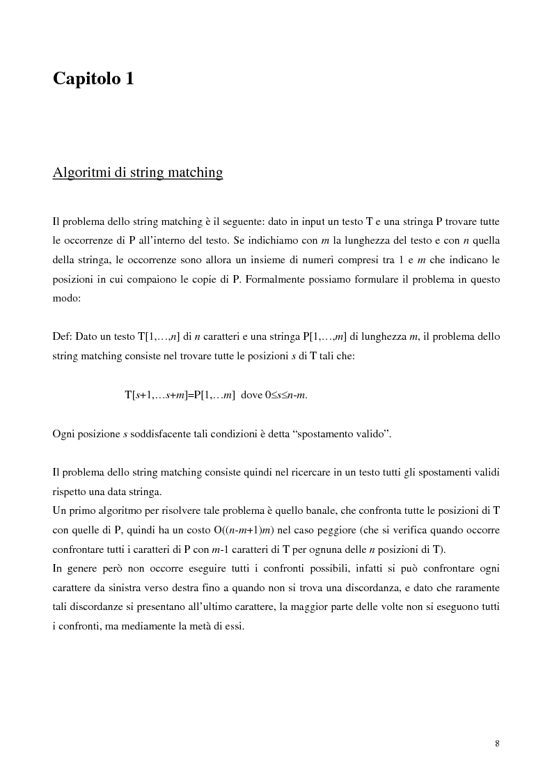 Anteprima della tesi: Teoria e ricerca di patterns in biosequenze, Pagina 5
