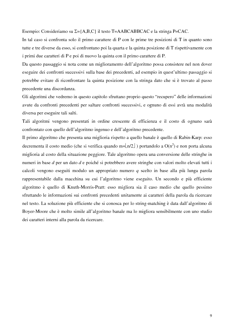 Anteprima della tesi: Teoria e ricerca di patterns in biosequenze, Pagina 6