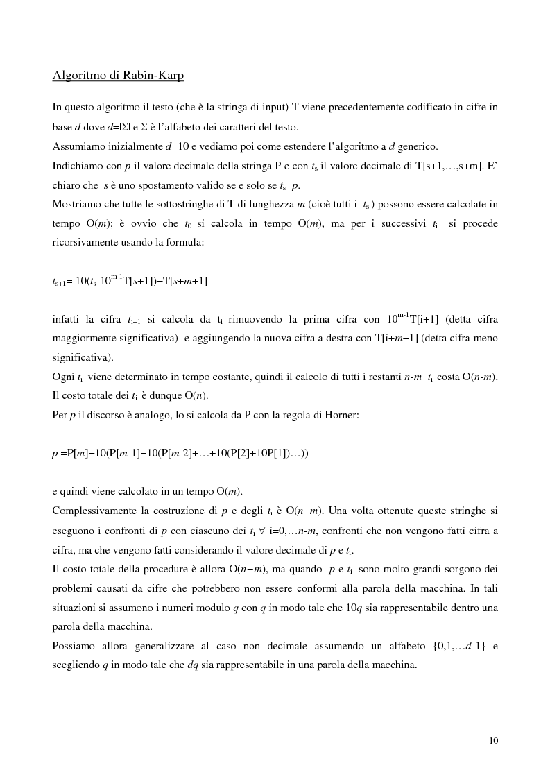 Anteprima della tesi: Teoria e ricerca di patterns in biosequenze, Pagina 7