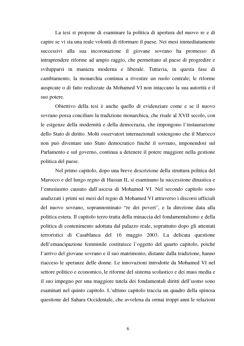 Anteprima della tesi: Il Marocco di Mohamed VI tra tradizione monarchica e tentativi di democratizzazione, Pagina 2