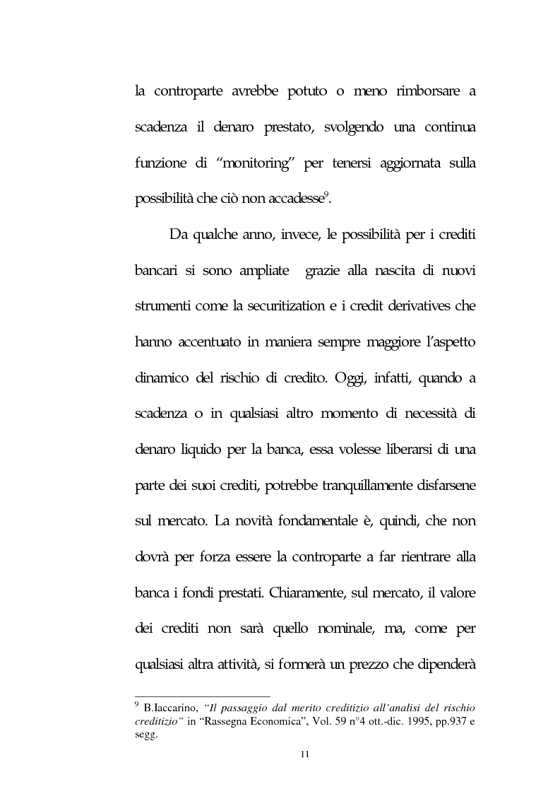 Anteprima della tesi: Il rischio di credito: le metodologie Var, Pagina 9