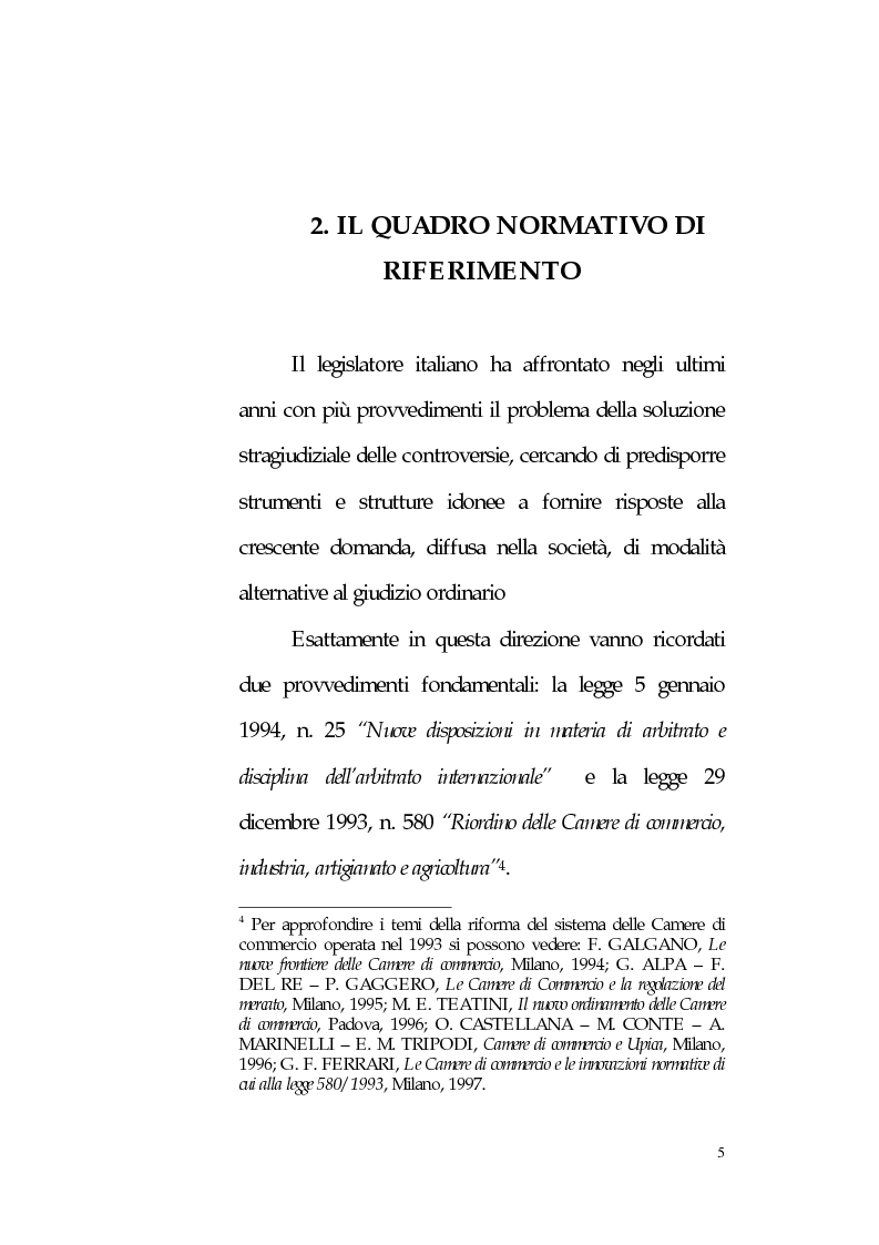 Anteprima della tesi: L'arbitrato amministrato dalle Camere di Commercio, Pagina 4