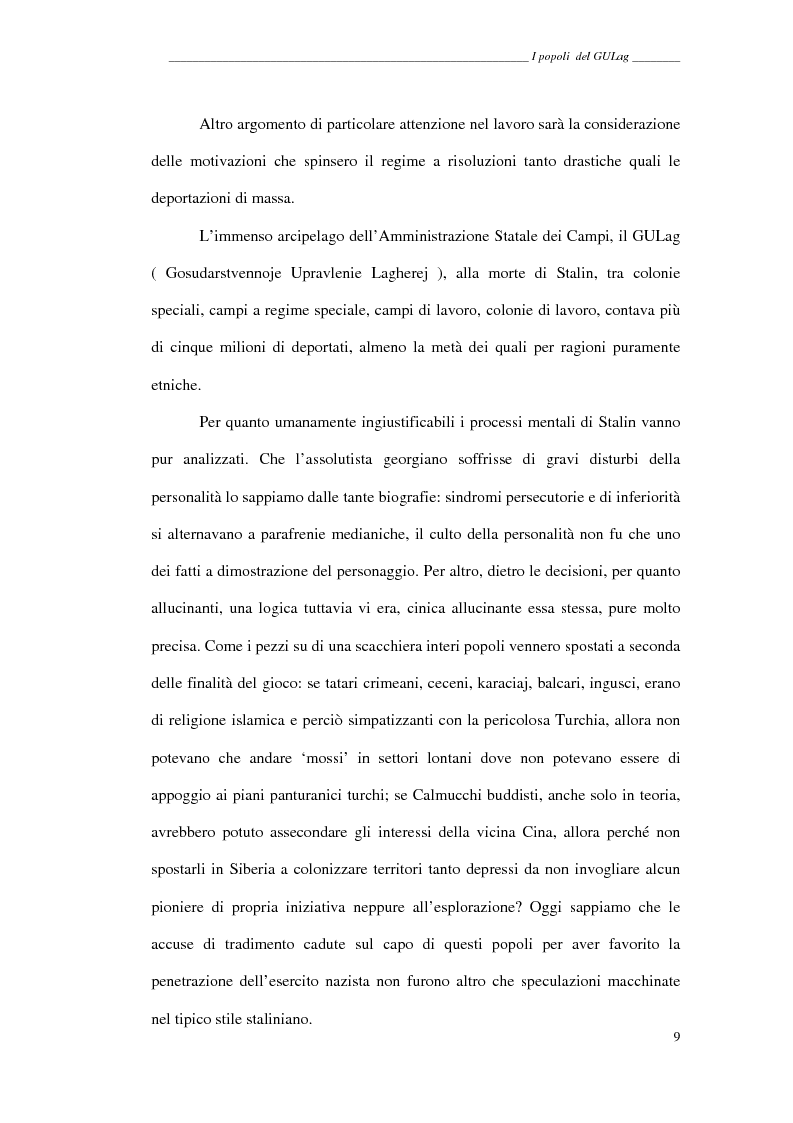 Anteprima della tesi: I popoli del GULag - strategia etnica del regime stalinista, Pagina 5