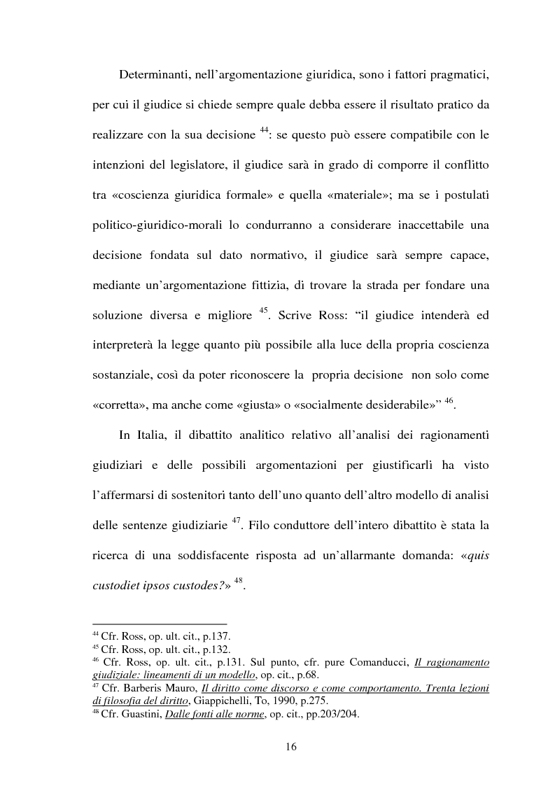 Anteprima della tesi: La Giustificazione. Motivazione e argomentazione nelle decisioni giudiziarie, Pagina 13
