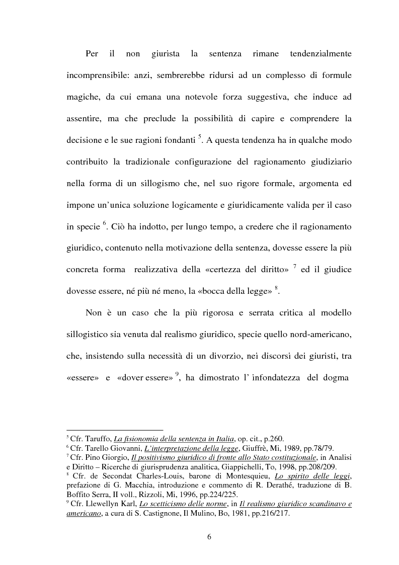 Anteprima della tesi: La Giustificazione. Motivazione e argomentazione nelle decisioni giudiziarie, Pagina 3