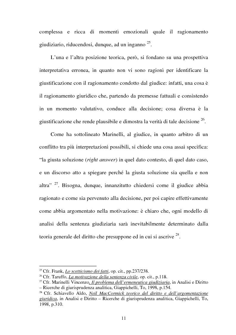 Anteprima della tesi: La Giustificazione. Motivazione e argomentazione nelle decisioni giudiziarie, Pagina 8