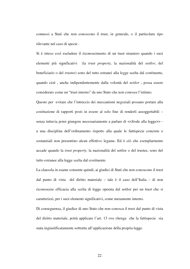 Anteprima della tesi: Il trust e la Convenzione de l'Aja del 1985 (L.364/89), Pagina 9