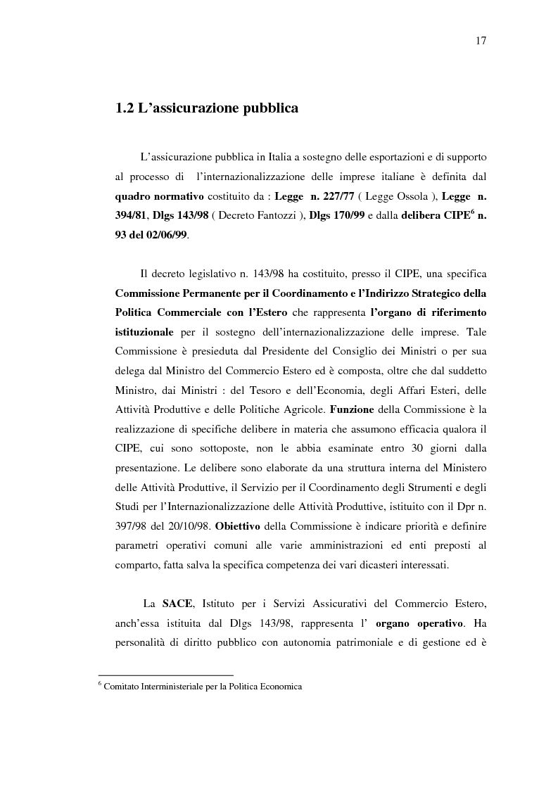 Anteprima della tesi: Strumenti di sostegno all'internazionalizzazione delle imprese: assicurazione e finanziamento agevolati, Pagina 13