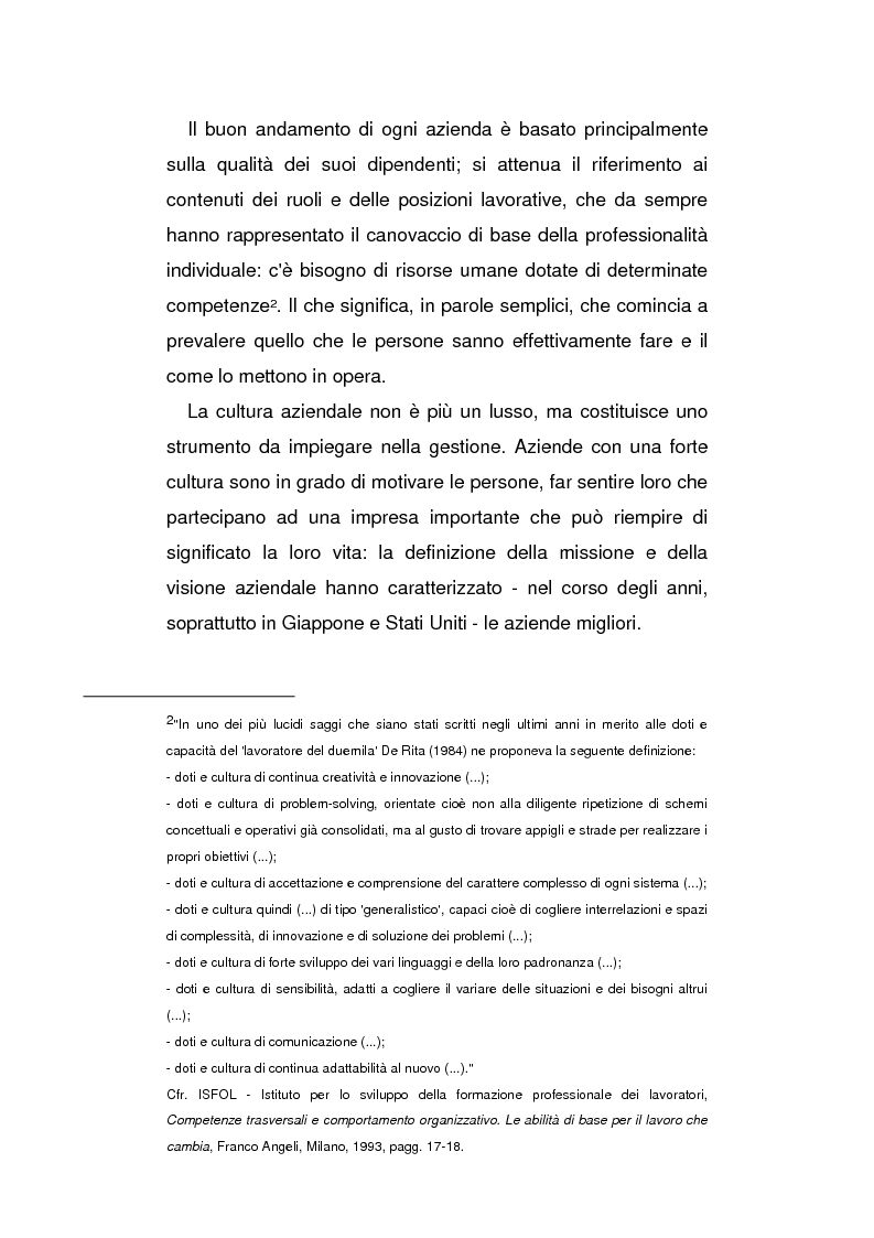 Anteprima della tesi: Le competenze individuali come fondamenta dell'organizzazione che apprende, Pagina 2