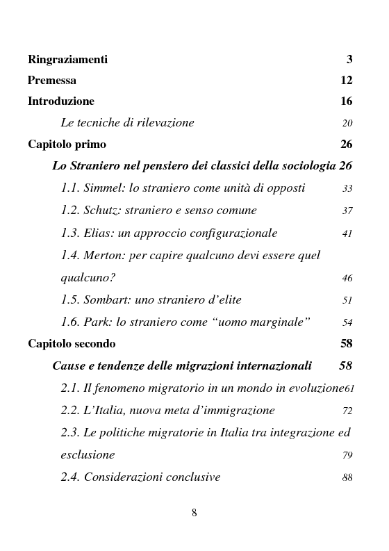 Indice della tesi: Rifugiati politici:un popolo in marcia. Percorsi di vita e di speranza da terre lontane a Badolato, Pagina 1