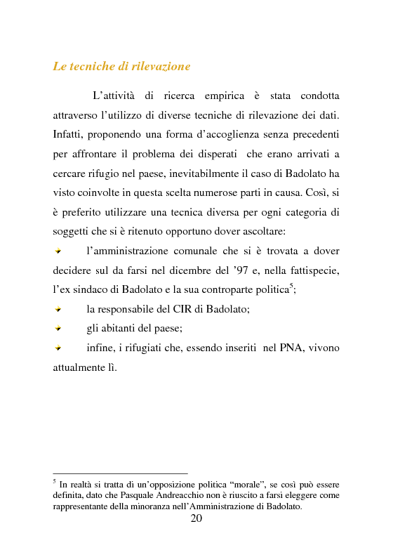 Anteprima della tesi: Rifugiati politici:un popolo in marcia. Percorsi di vita e di speranza da terre lontane a Badolato, Pagina 9