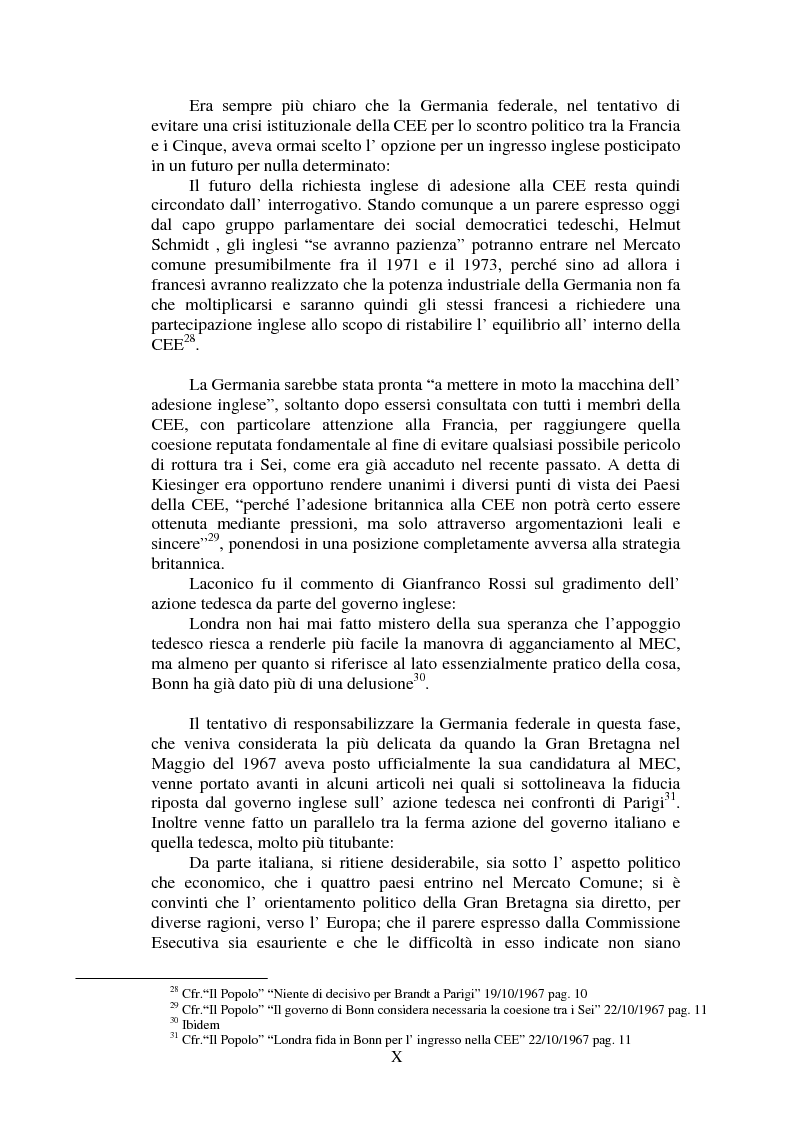 Anteprima della tesi: Il Popolo e la seconda richiesta di adesione della Gran Bretagna alla CEE, Pagina 10
