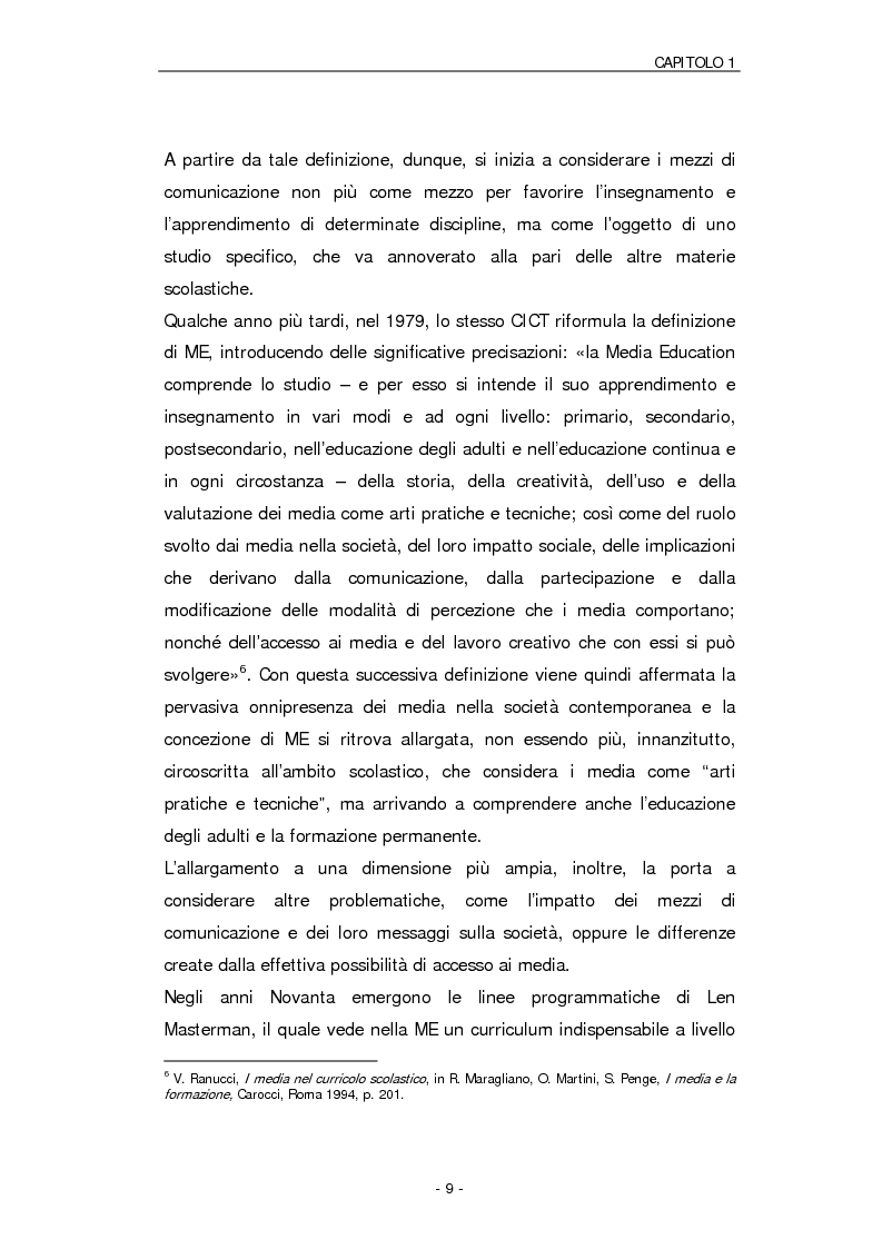Anteprima della tesi: Il ruolo della Media Education nell'educazione degli adulti. Stato della questione e analisi di un caso, Pagina 6