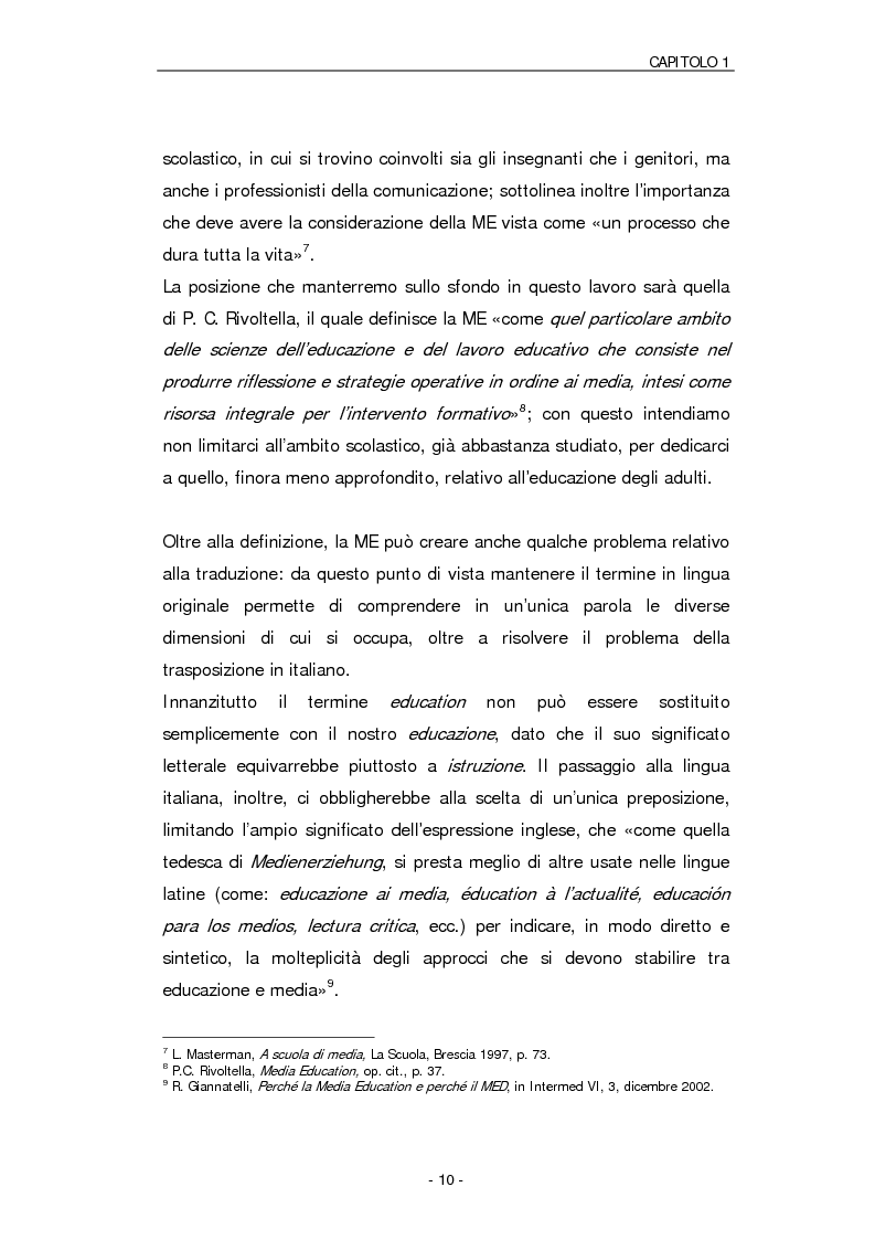 Anteprima della tesi: Il ruolo della Media Education nell'educazione degli adulti. Stato della questione e analisi di un caso, Pagina 7