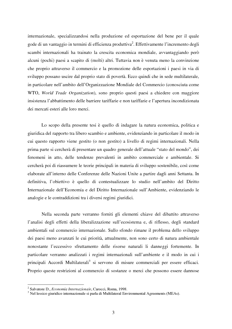 Anteprima della tesi: Sostenibilità e libero scambio: l´impegno multilaterale per uno sviluppo eco-compatibile, Pagina 3
