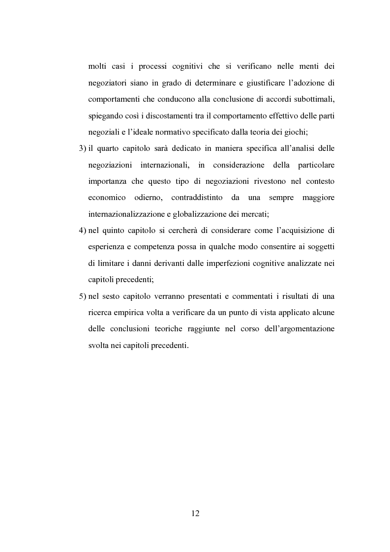 Anteprima della tesi: Cognizione e negoziazione - Riflessioni teoriche e risultati sperimentali, Pagina 7
