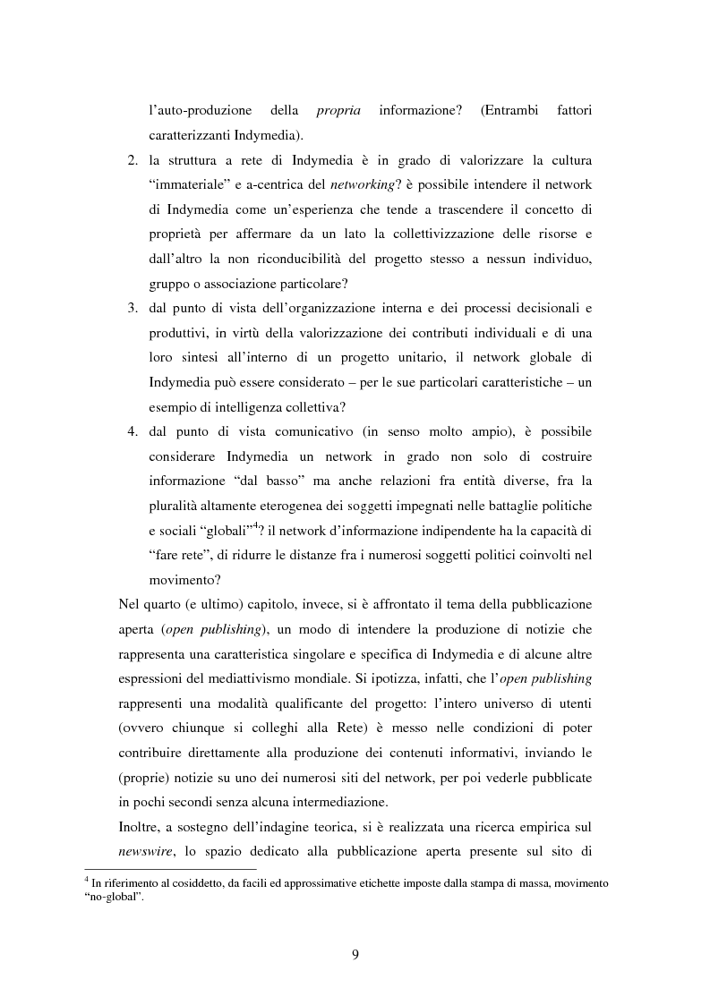 Anteprima della tesi: Indymedia.org: la rete ''intelligente'' del mediattivismo globale?, Pagina 3