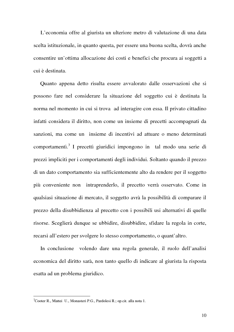 Anteprima della tesi: Analisi Economica del Diritto e Reponsabilita' Precontrattuale, Pagina 5